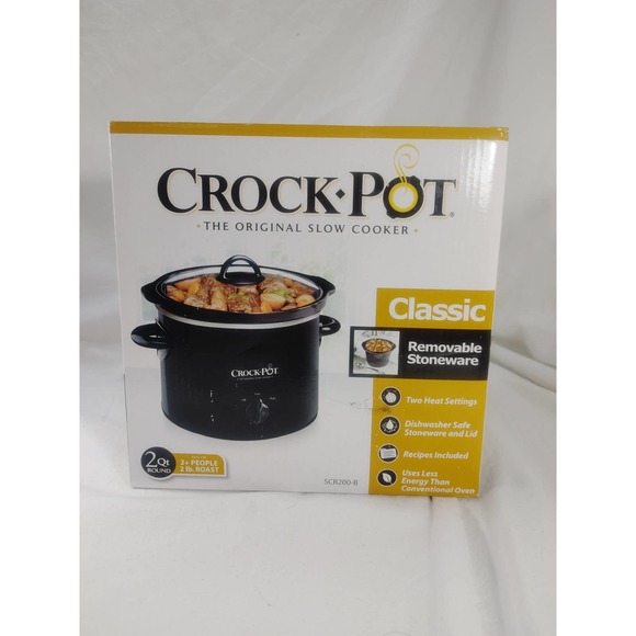 Crock-Pot 2-QT SCR200-B Manual Slow Cooker , 2 Quart NEW - Picture 1 of 5